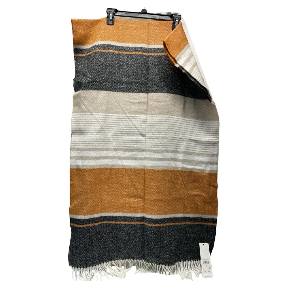 Calvin Klein Women's Wide Scarf Multi Color With Fringe MSRP $58.00